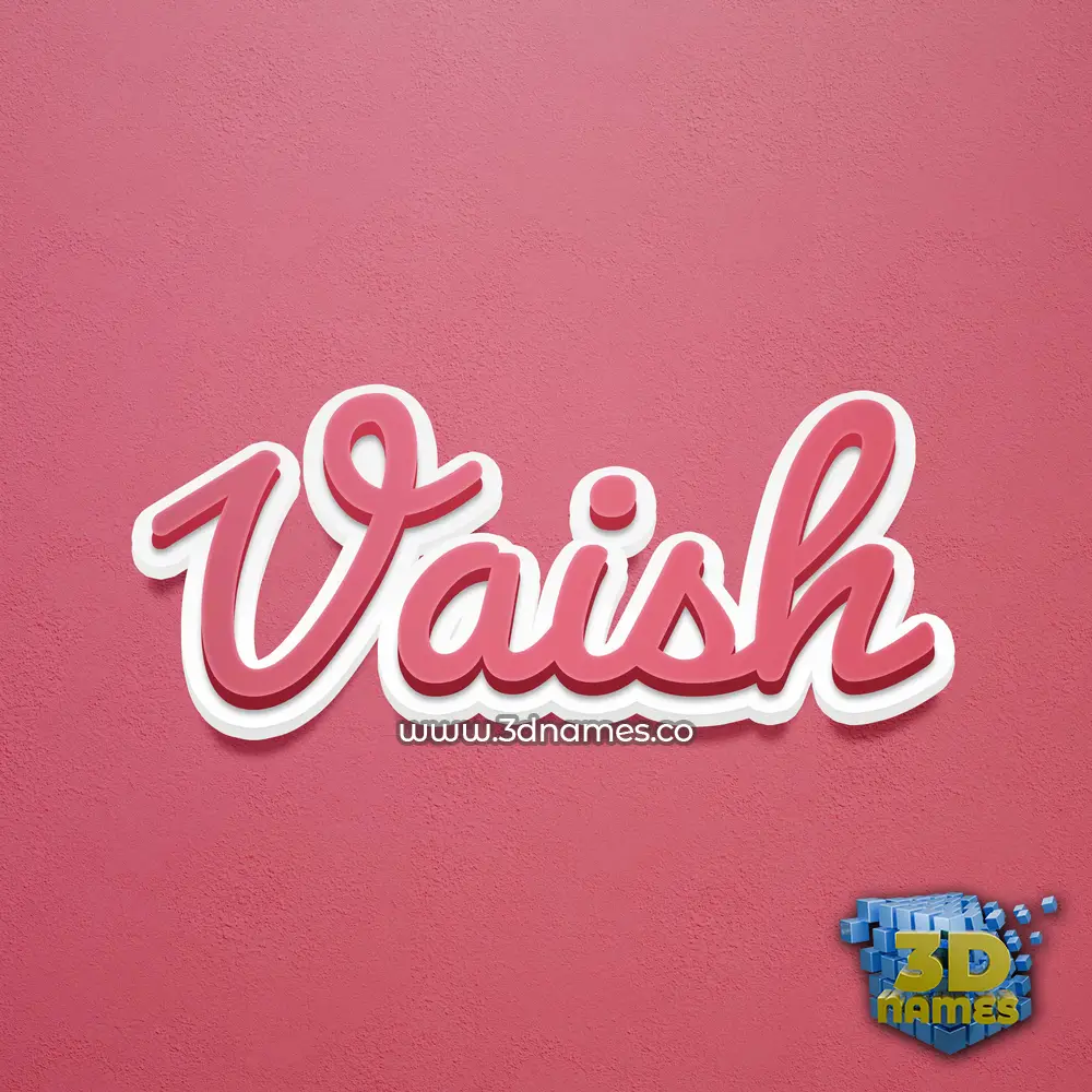 vaish in Red Scribble style - 3D name wallpaper