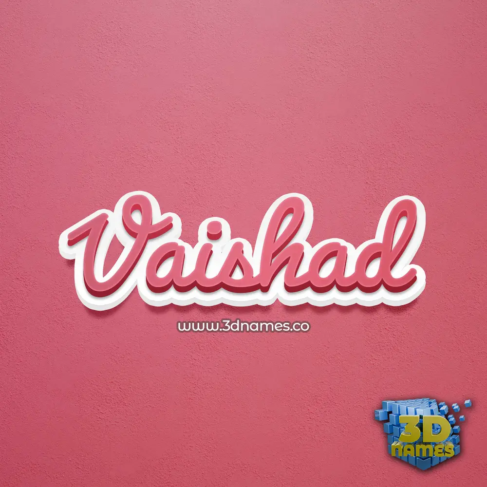 vaishad in Red Scribble style - 3D name wallpaper