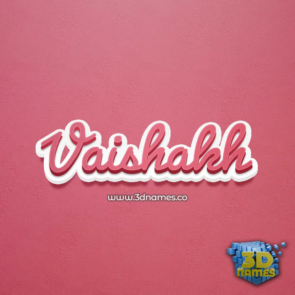 vaishakh in Red Scribble style - 3D name wallpaper
