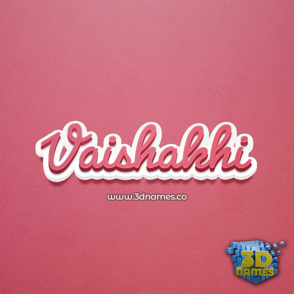 vaishakhi in Red Scribble style - 3D name wallpaper