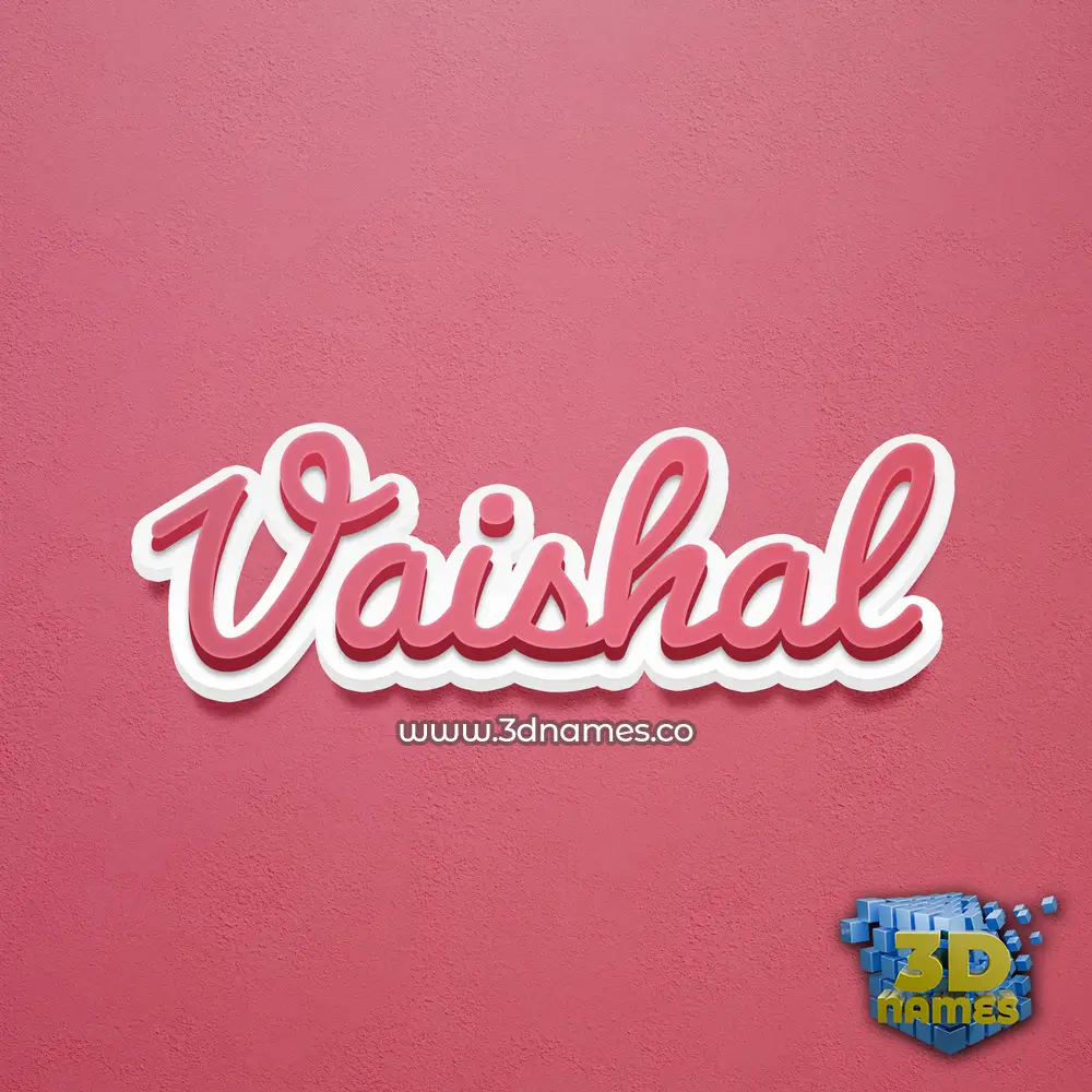 vaishal in Red Scribble style - 3D name wallpaper