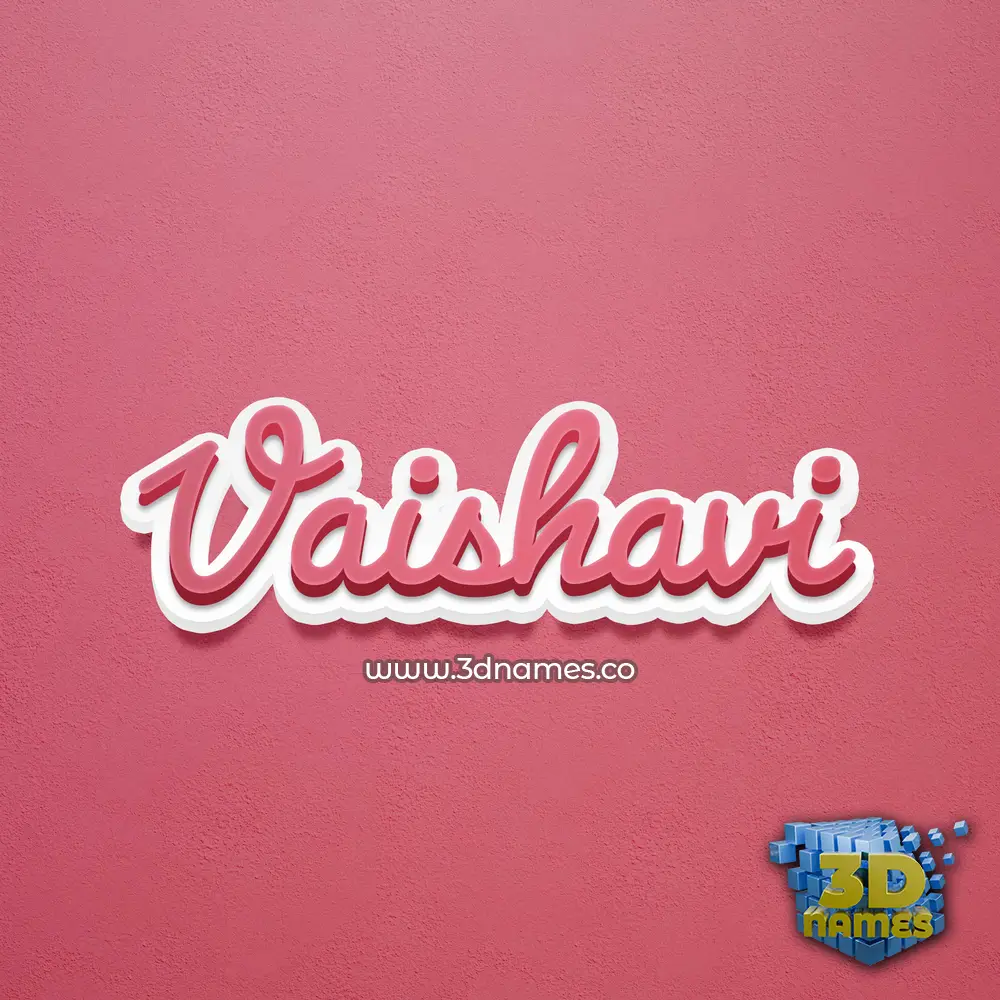 vaishavi in Red Scribble style - 3D name wallpaper