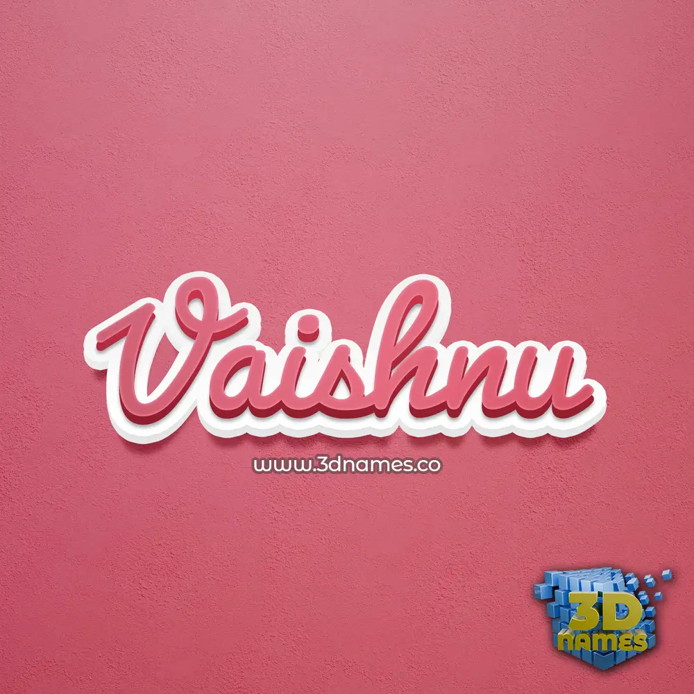 vaishnu in Red Scribble style - 3D name wallpaper