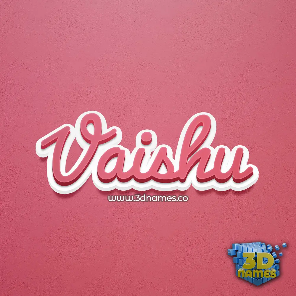 vaishu in Red Scribble style - 3D name wallpaper
