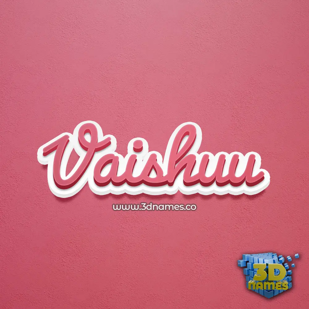 vaishuu in Red Scribble style - 3D name wallpaper