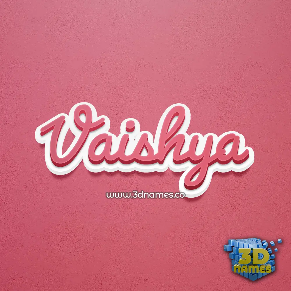 vaishya in Red Scribble style - 3D name wallpaper