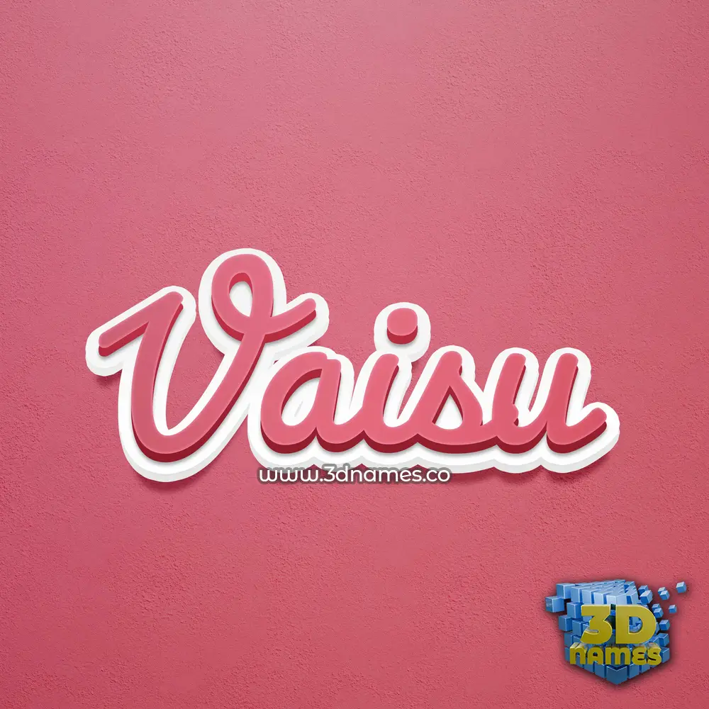 vaisu in Red Scribble style - 3D name wallpaper