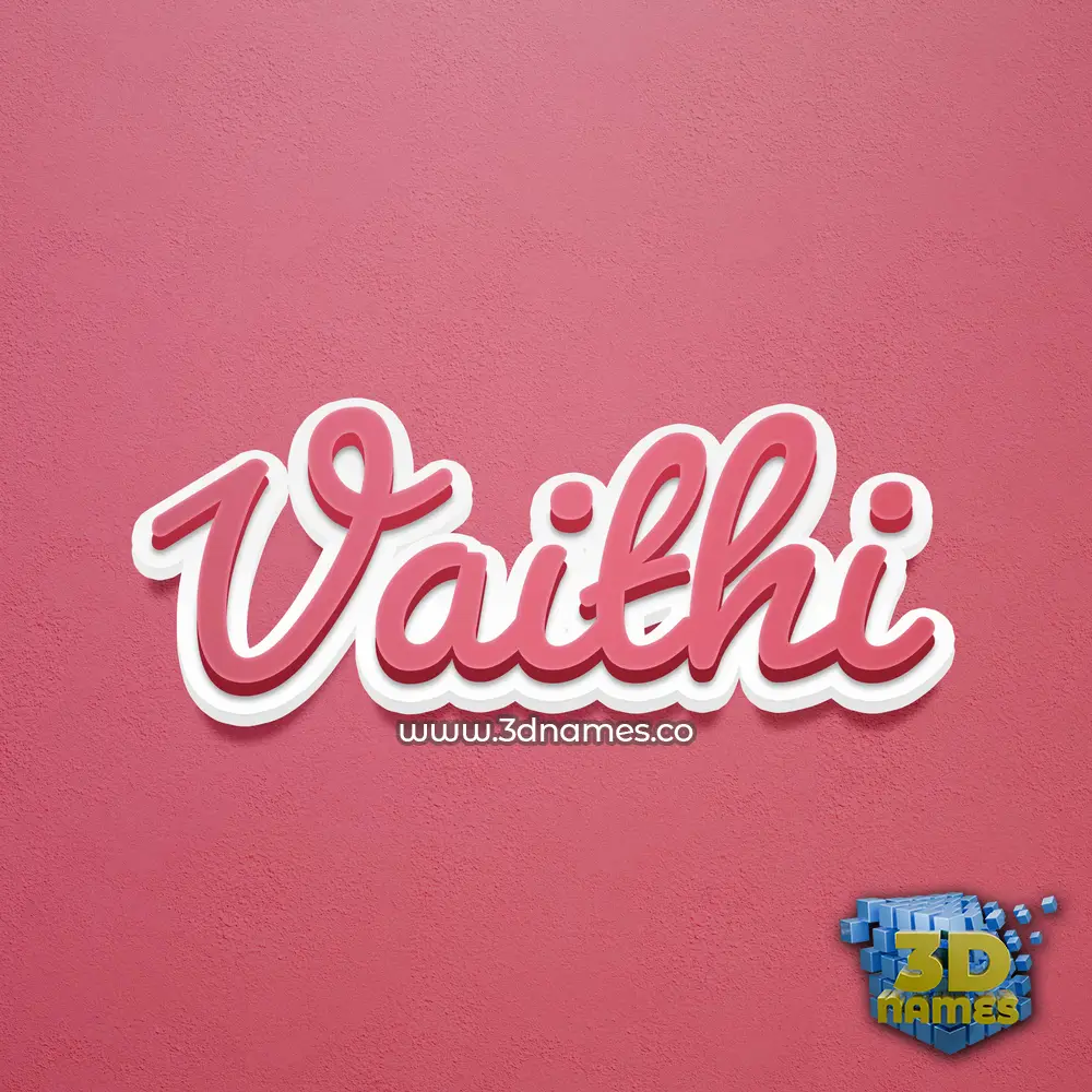 vaithi in Red Scribble style - 3D name wallpaper