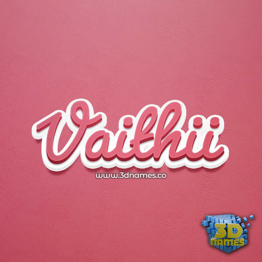 vaithii in Red Scribble style - 3D name wallpaper