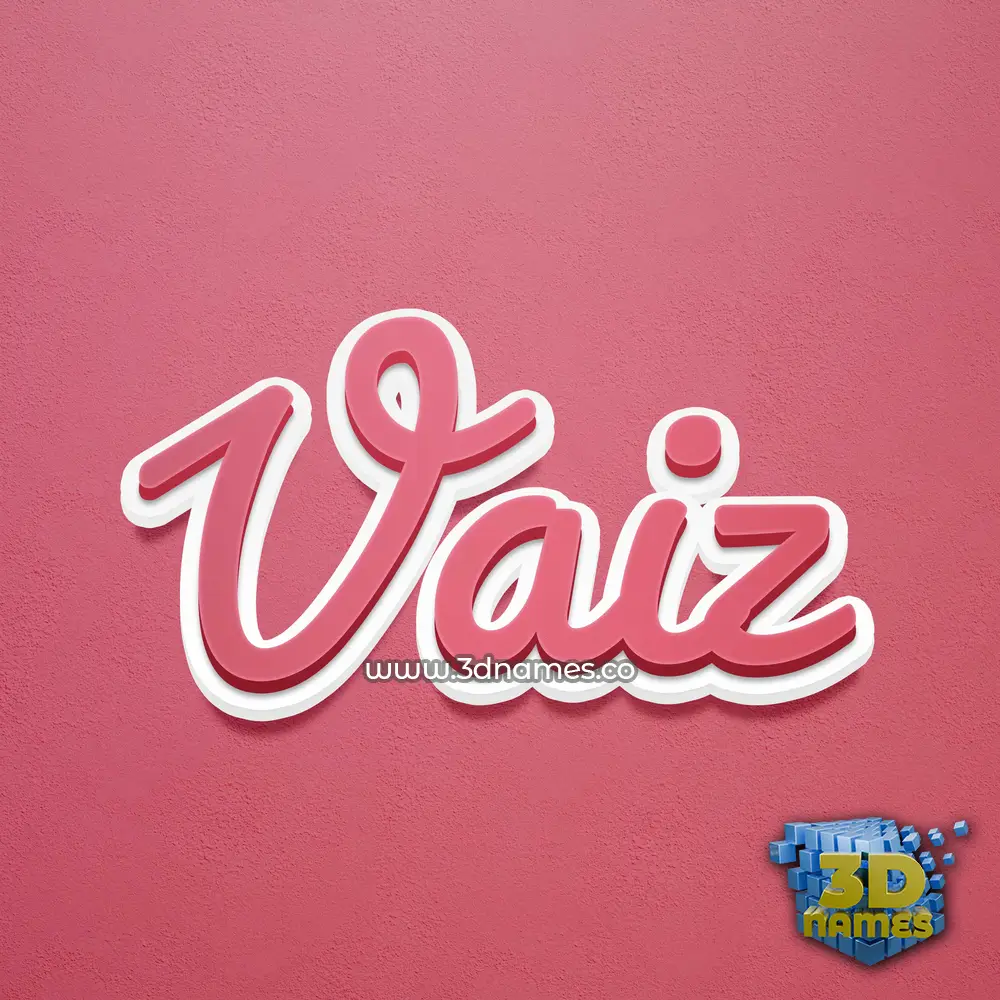 vaiz in Red Scribble style - 3D name wallpaper