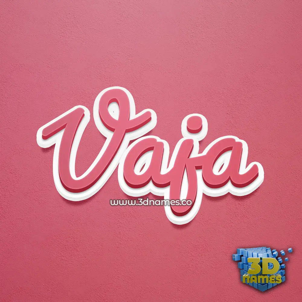 vaja in Red Scribble style - 3D name wallpaper