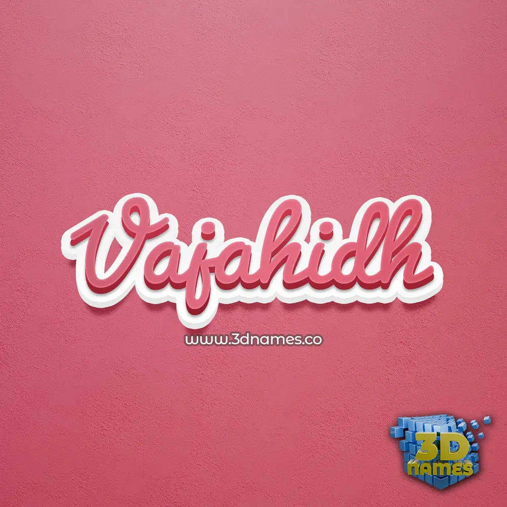 vajahidh in Red Scribble style - 3D name wallpaper