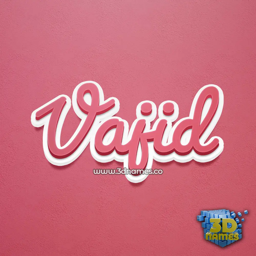 vajid in Red Scribble style - 3D name wallpaper