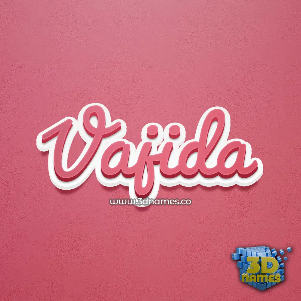 vajida in Red Scribble style - 3D name wallpaper