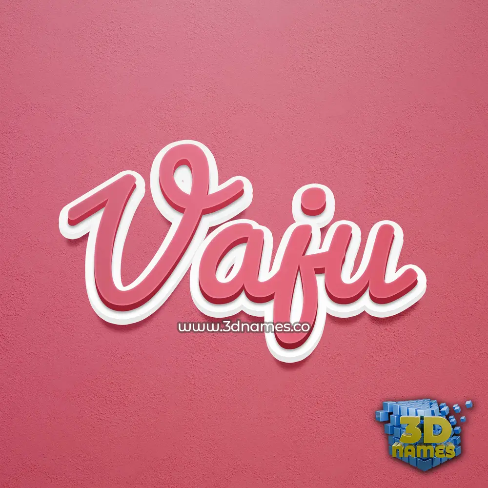 vaju in Red Scribble style - 3D name wallpaper