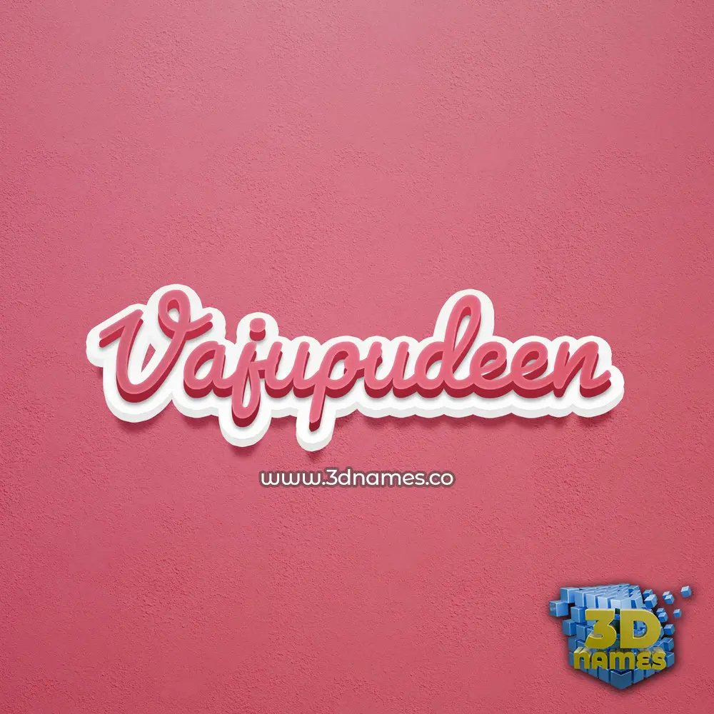 vajupudeen in Red Scribble style - 3D name wallpaper