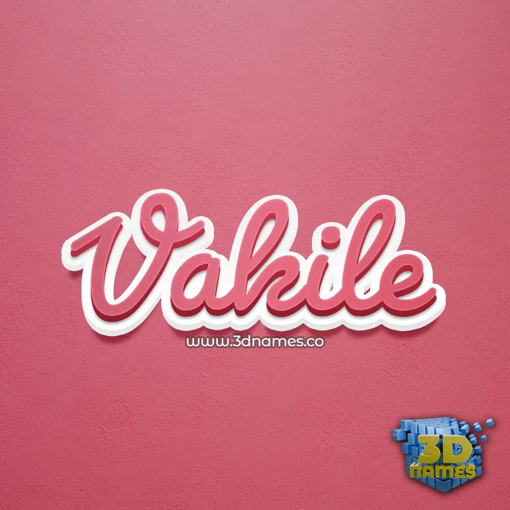 vakile in Red Scribble style - 3D name wallpaper