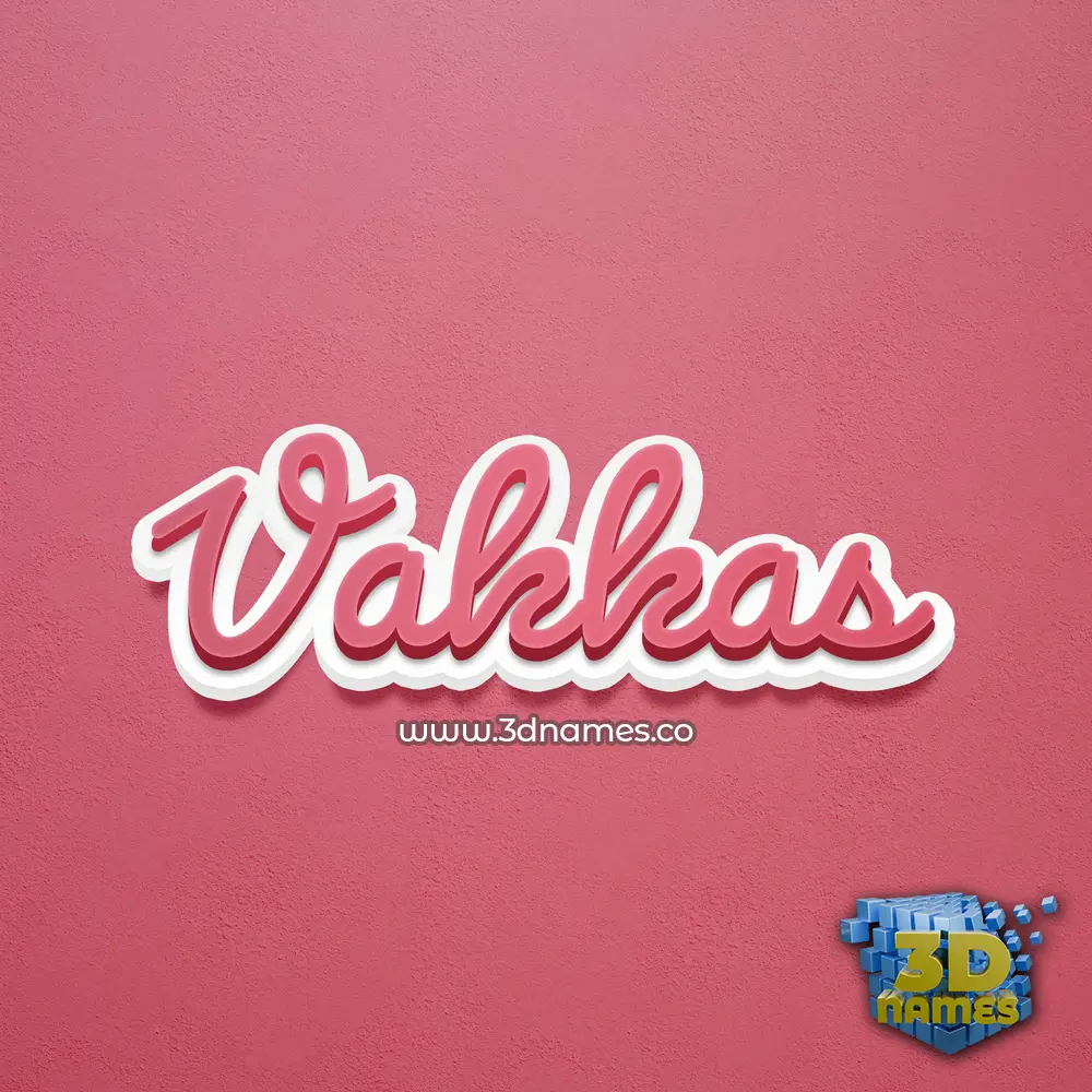 vakkas in Red Scribble style - 3D name wallpaper