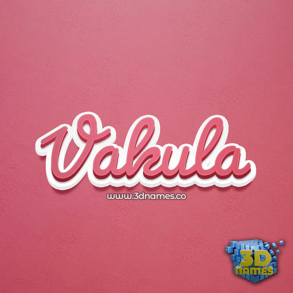 vakula in Red Scribble style - 3D name wallpaper