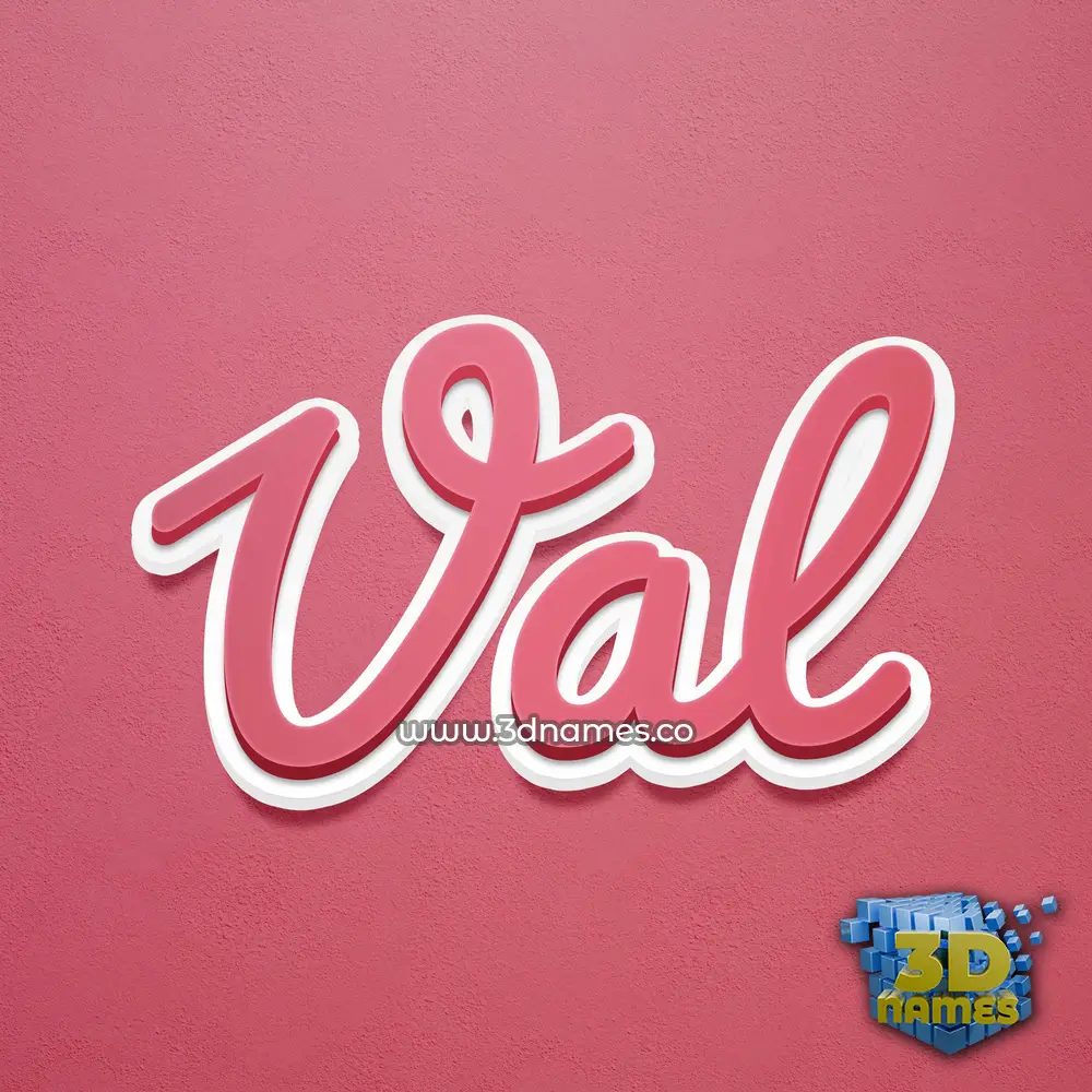 val in Red Scribble style - 3D name wallpaper
