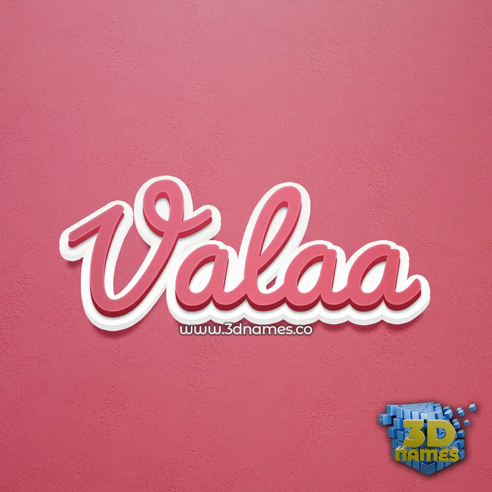 valaa in Red Scribble style - 3D name wallpaper