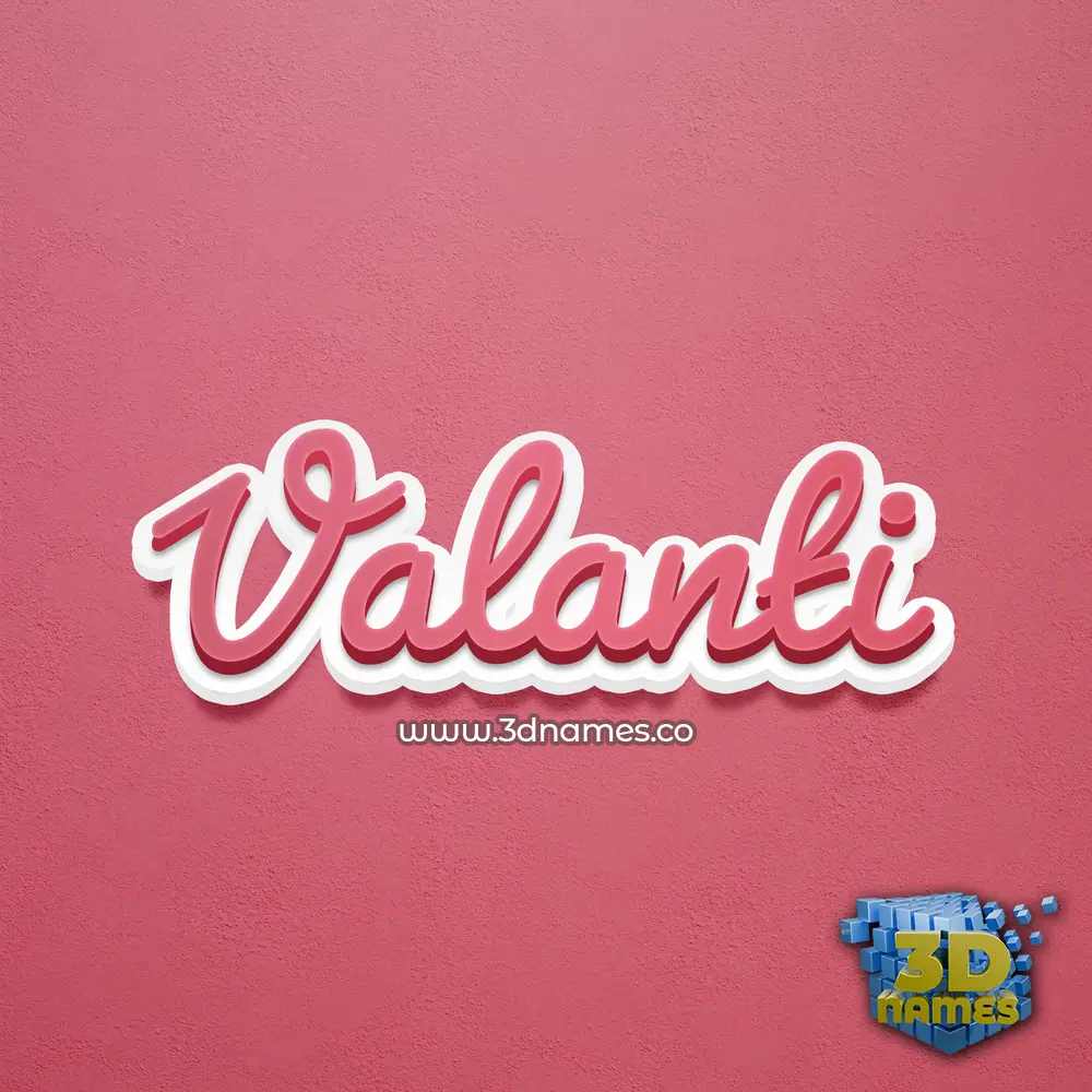 valanti in Red Scribble style - 3D name wallpaper