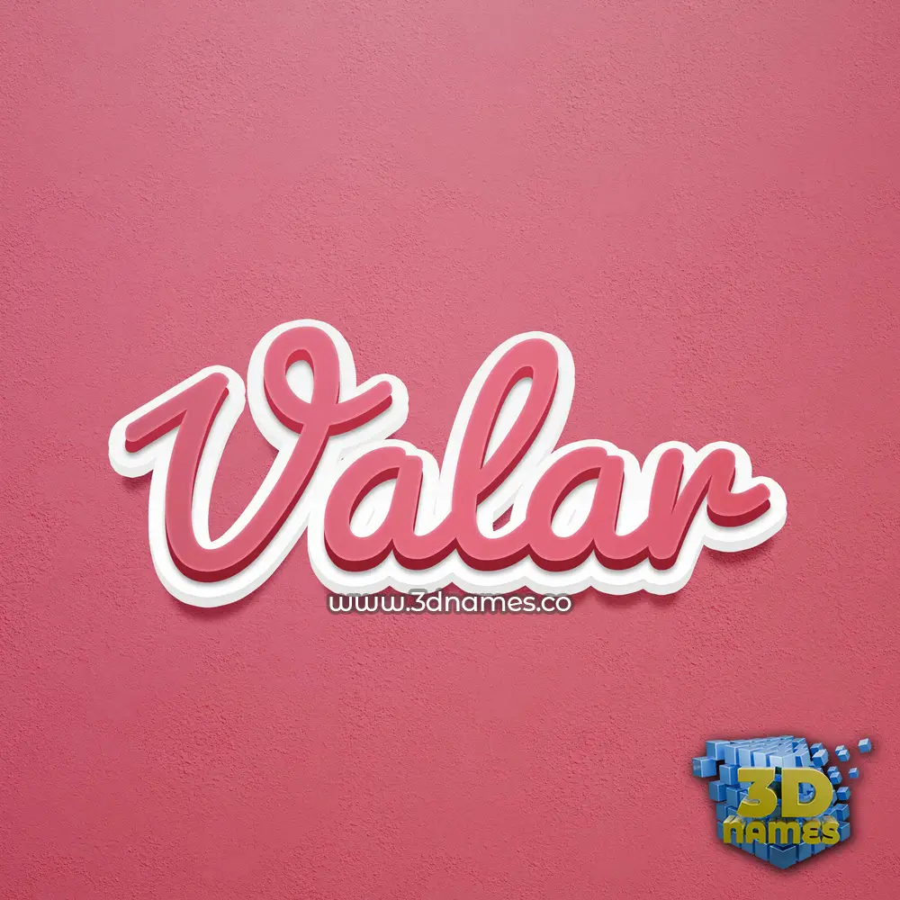 valar in Red Scribble style - 3D name wallpaper