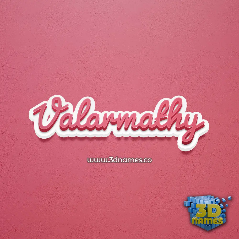 valarmathy in Red Scribble style - 3D name wallpaper