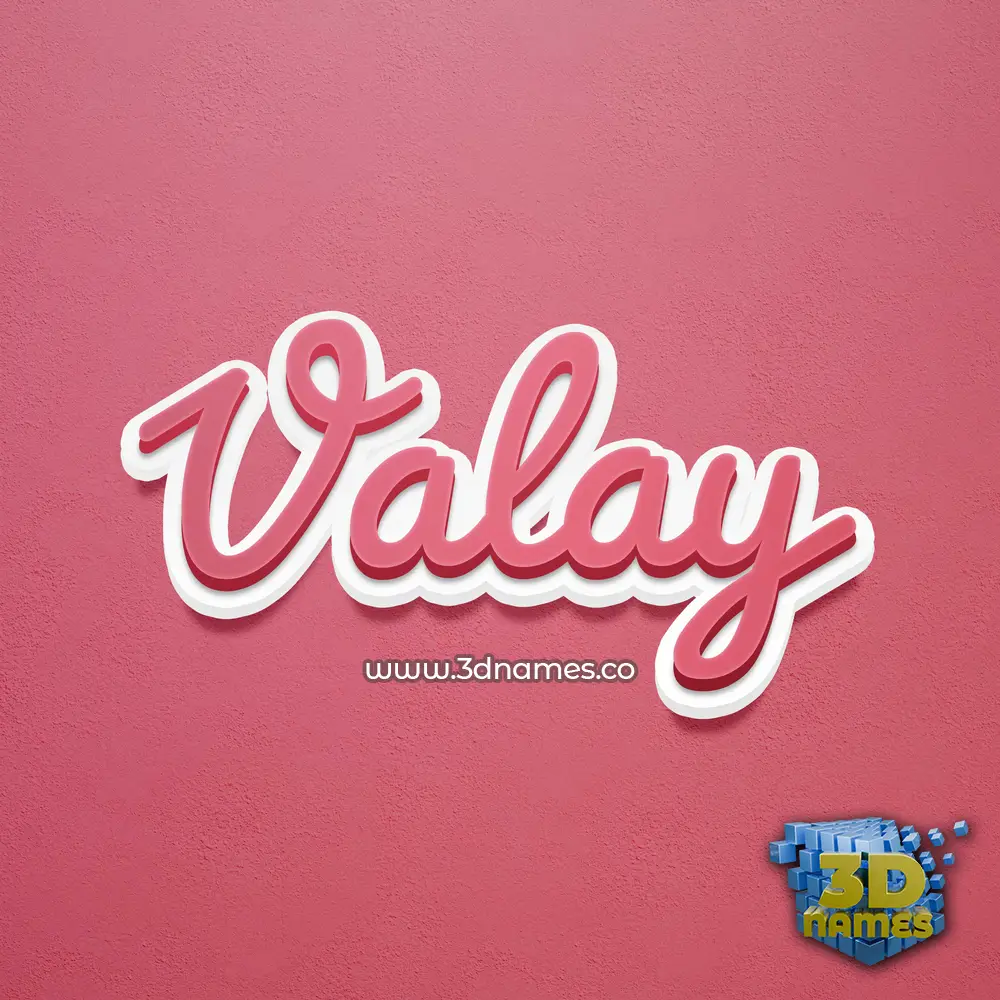 valay in Red Scribble style - 3D name wallpaper