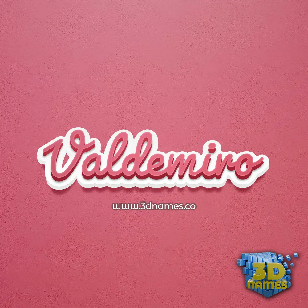 valdemiro in Red Scribble style - 3D name wallpaper