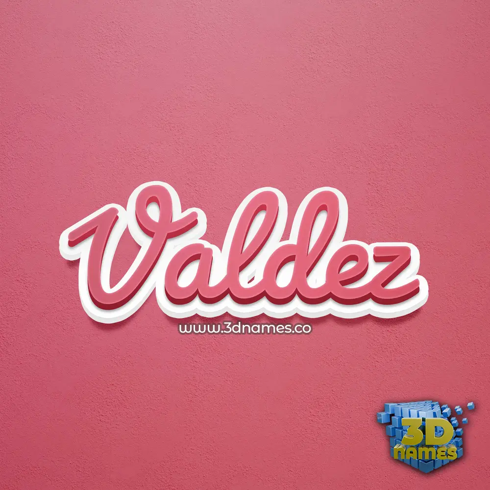 valdez in Red Scribble style - 3D name wallpaper