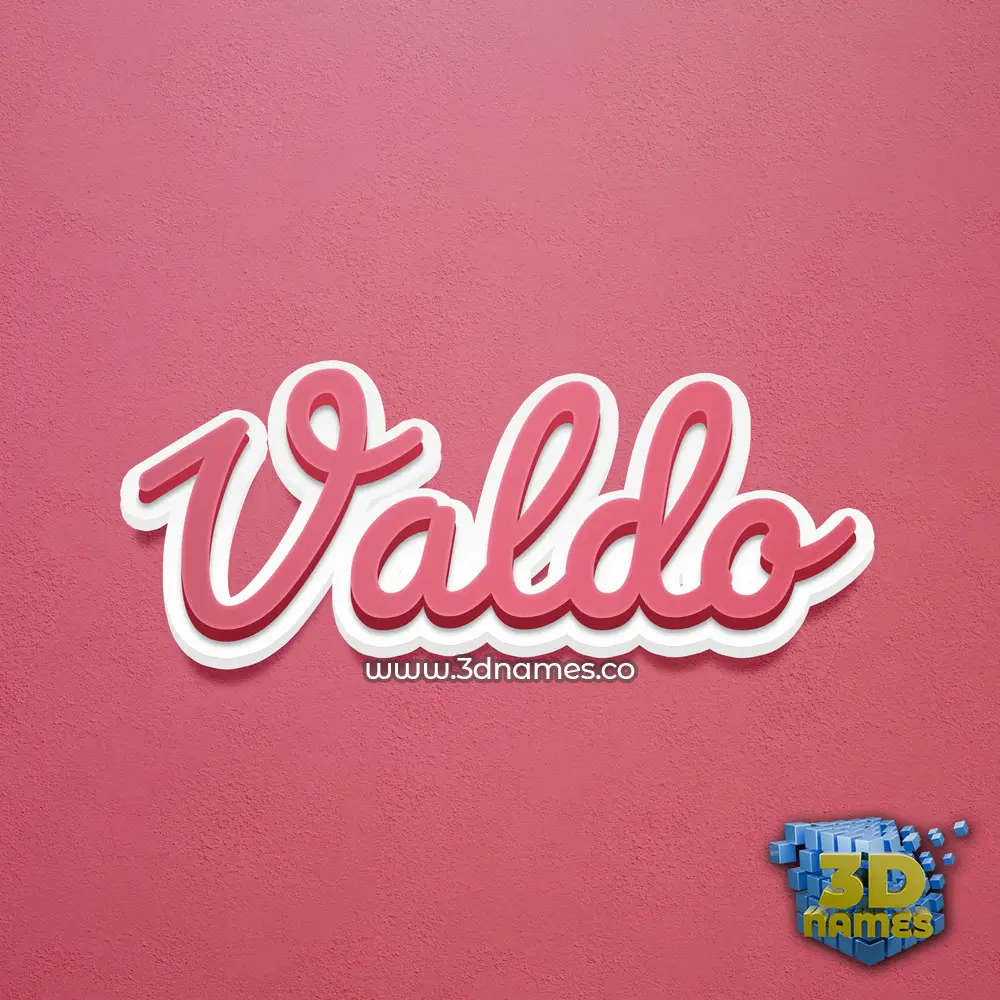 valdo in Red Scribble style - 3D name wallpaper