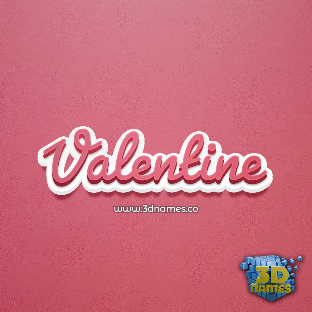 valentine in Red Scribble style - 3D name wallpaper