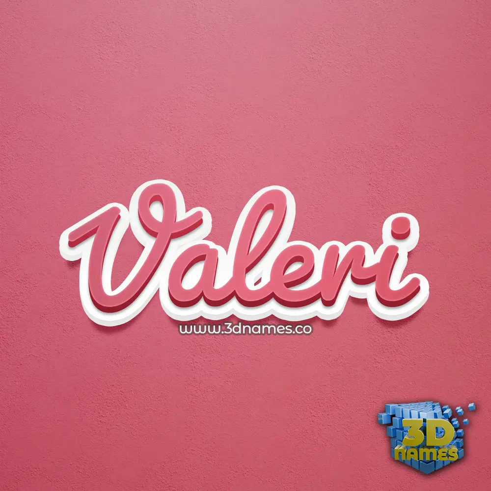 valeri in Red Scribble style - 3D name wallpaper