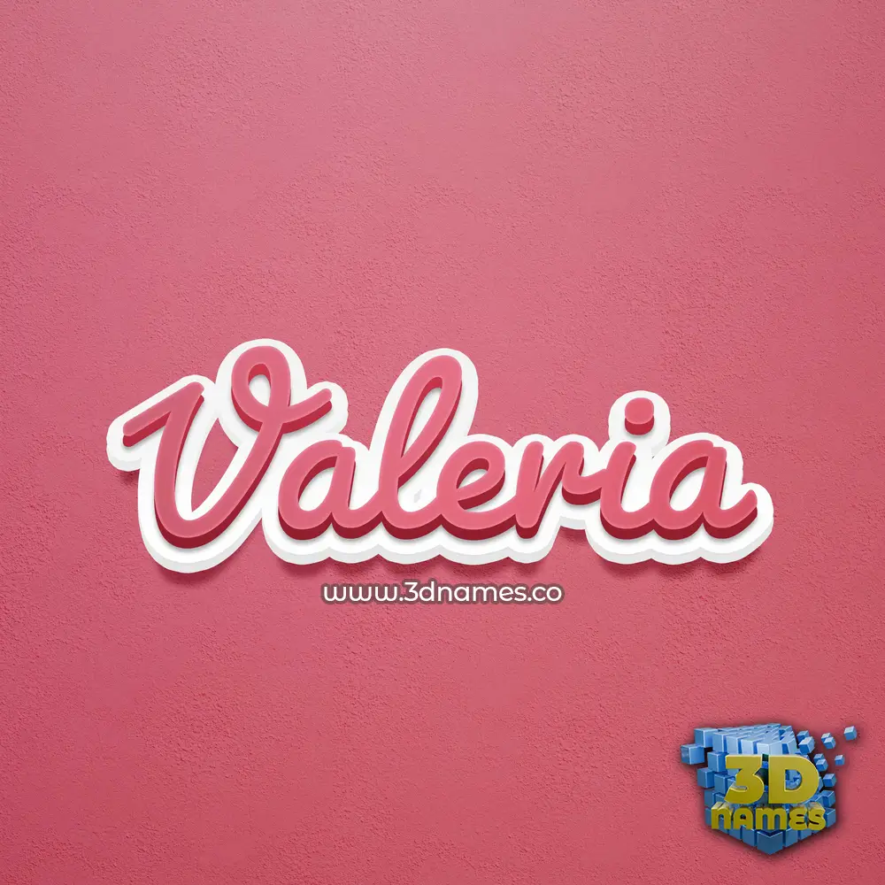 valeria in Red Scribble style - 3D name wallpaper