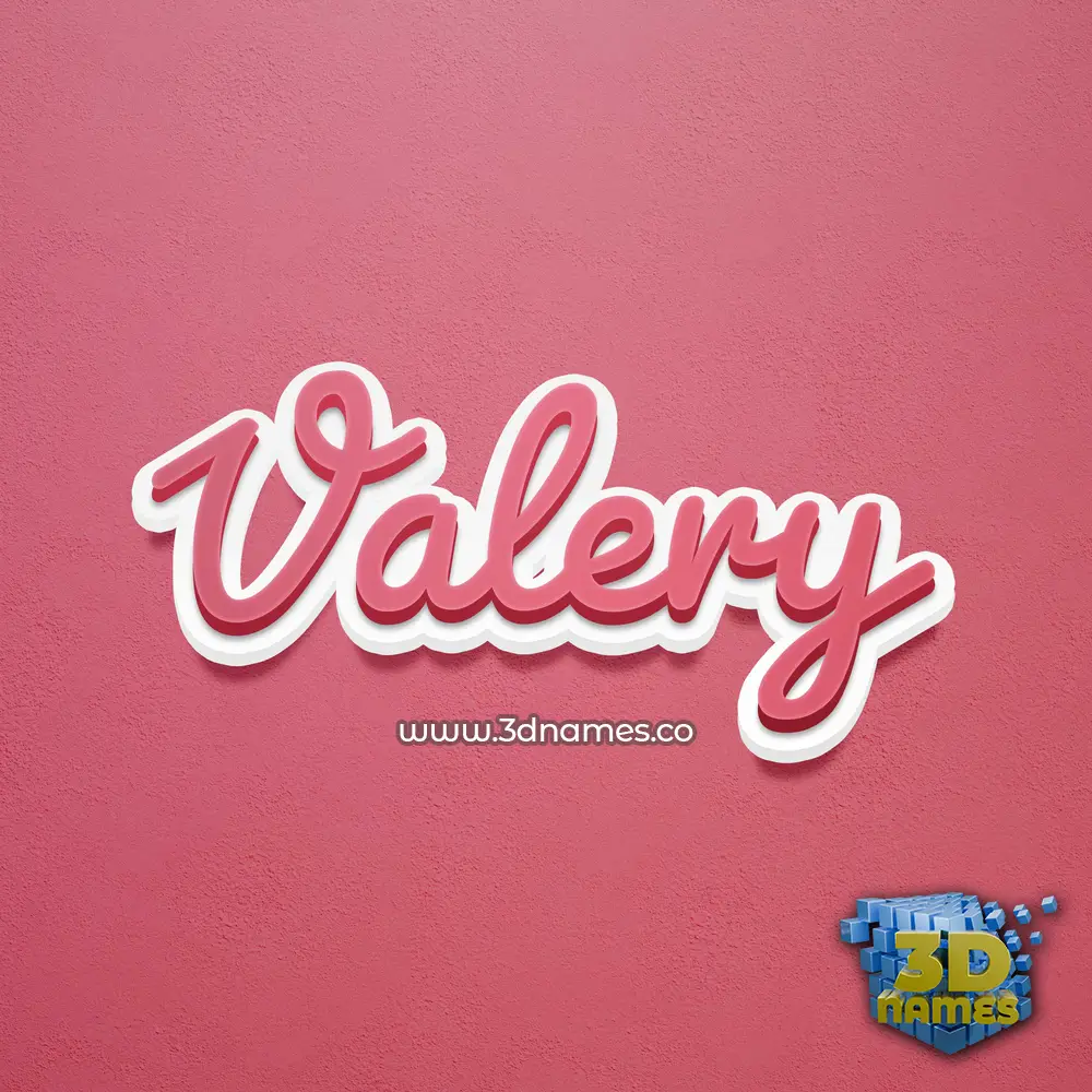 valery in Red Scribble style - 3D name wallpaper