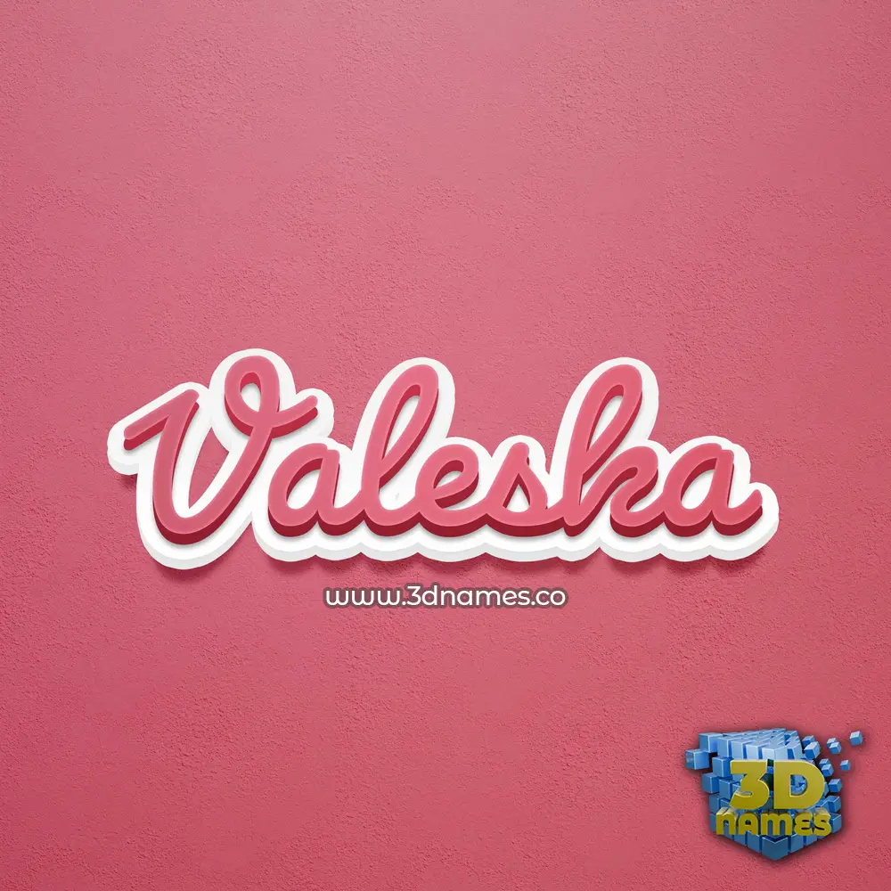valeska in Red Scribble style - 3D name wallpaper