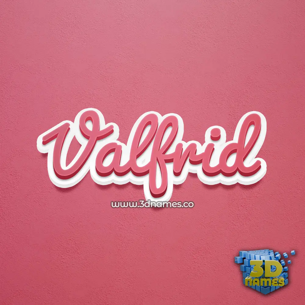 valfrid in Red Scribble style - 3D name wallpaper