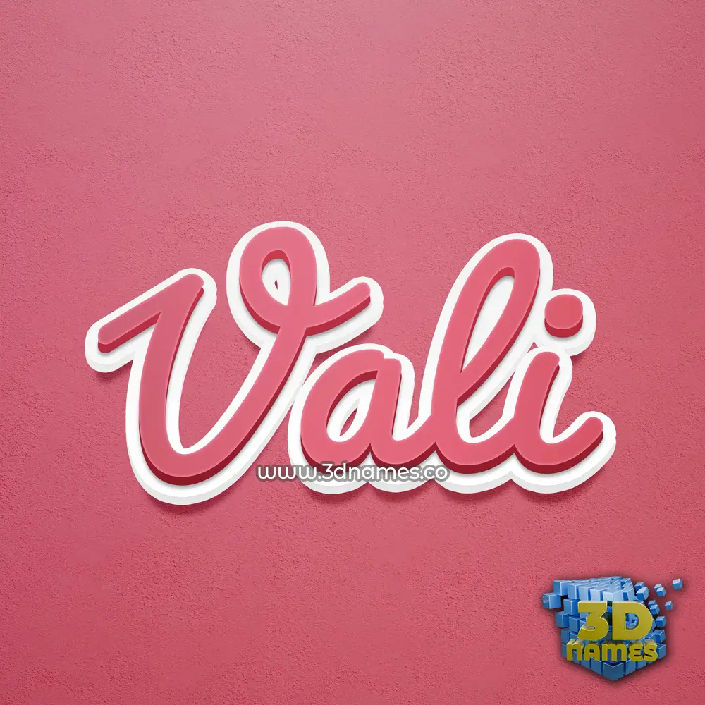 vali in Red Scribble style - 3D name wallpaper