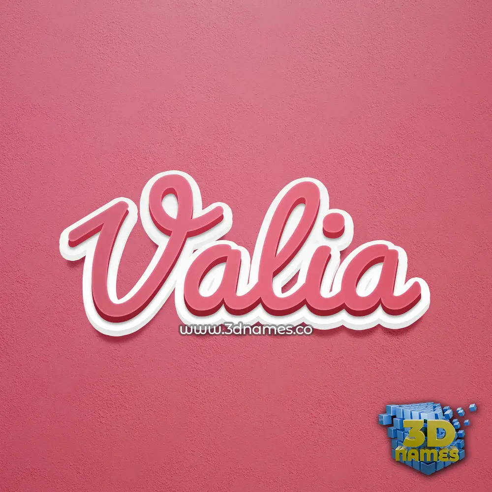 valia in Red Scribble style - 3D name wallpaper