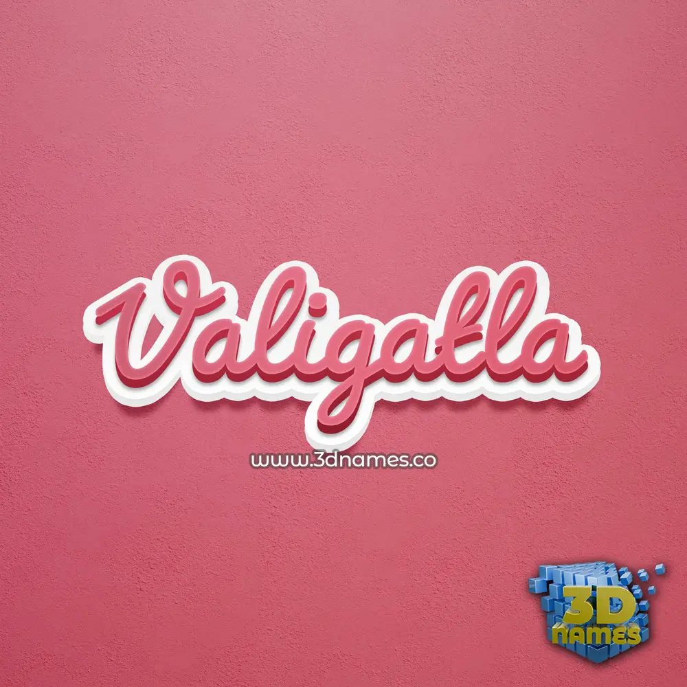 valigatla in Red Scribble style - 3D name wallpaper