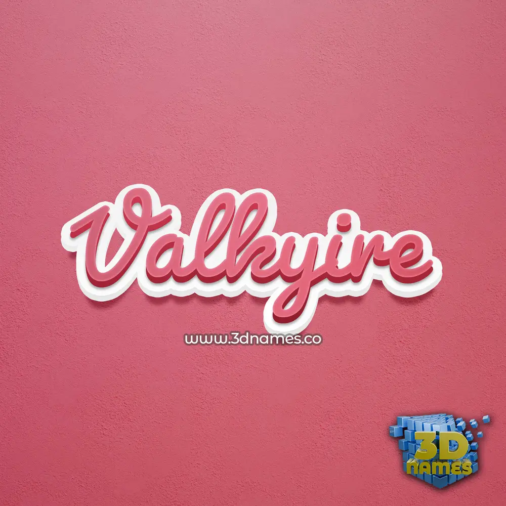 valkyire in Red Scribble style - 3D name wallpaper