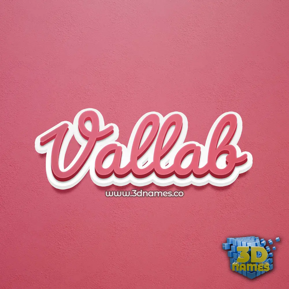 vallab in Red Scribble style - 3D name wallpaper