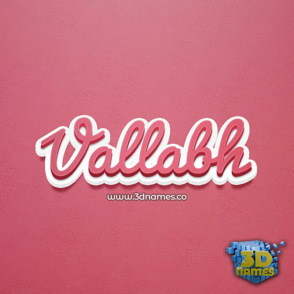 vallabh in Red Scribble style - 3D name wallpaper