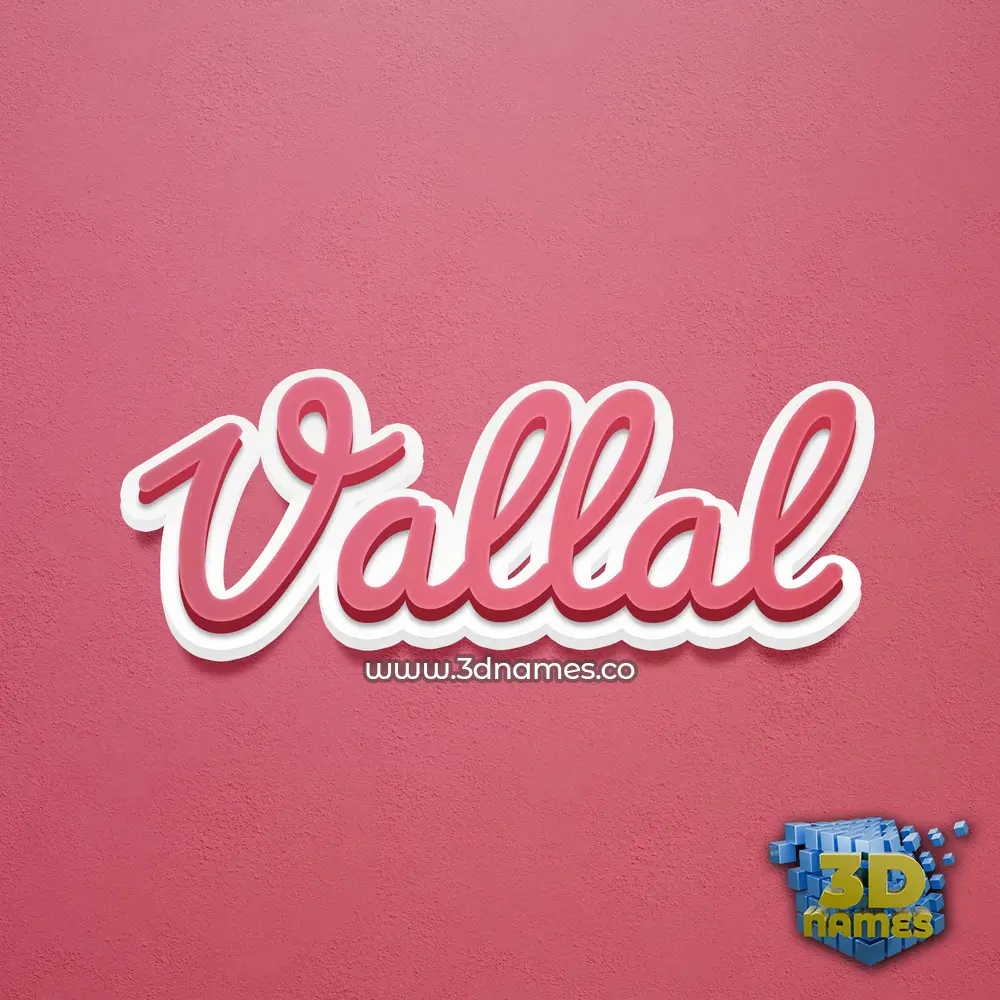 vallal in Red Scribble style - 3D name wallpaper