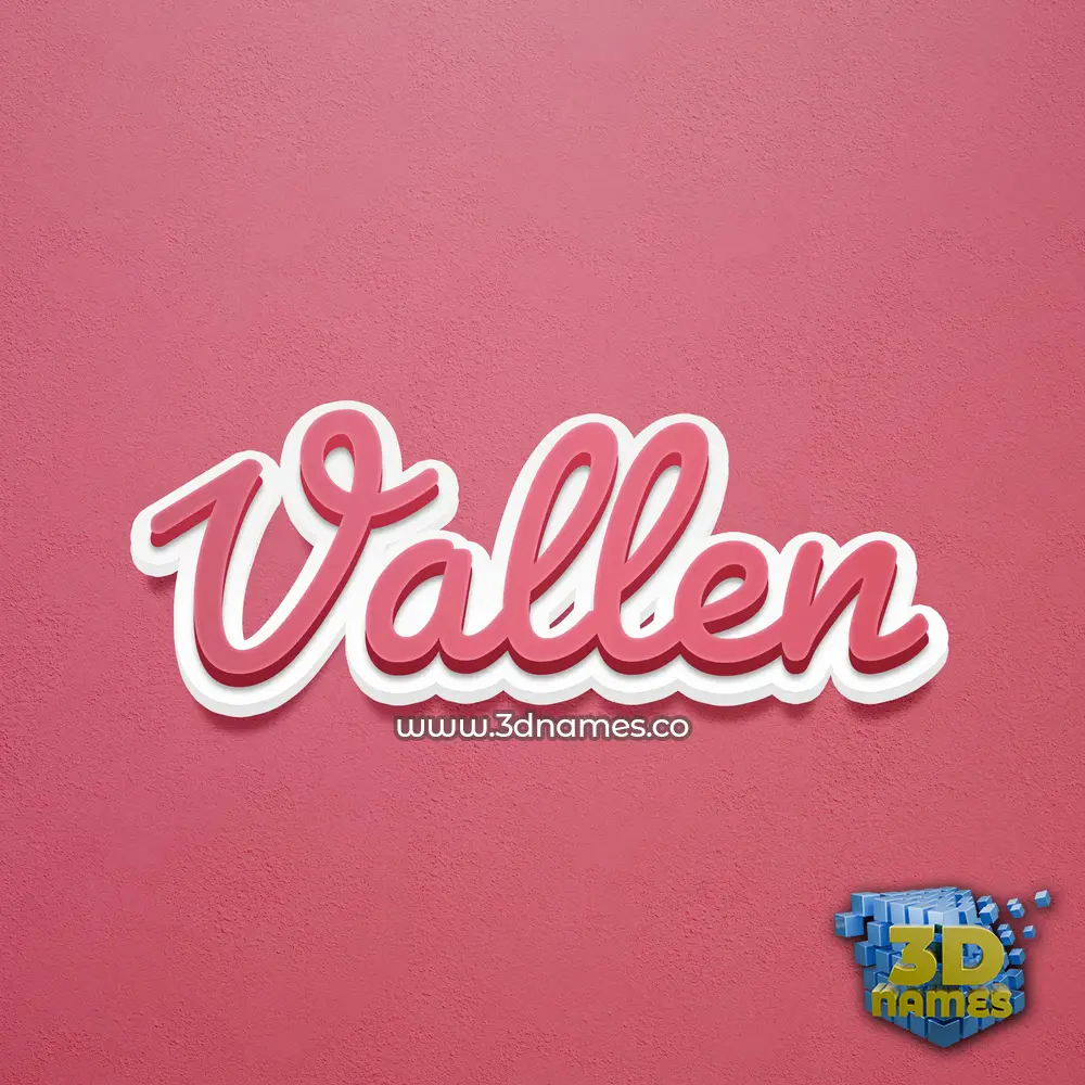 vallen in Red Scribble style - 3D name wallpaper