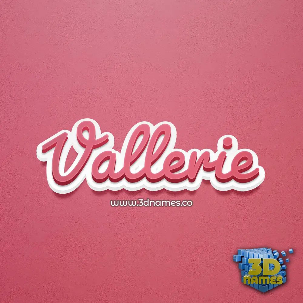 vallerie in Red Scribble style - 3D name wallpaper