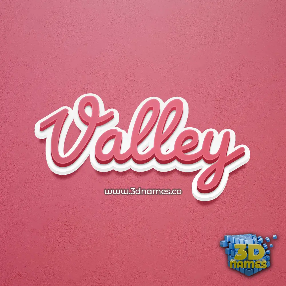 valley in Red Scribble style - 3D name wallpaper