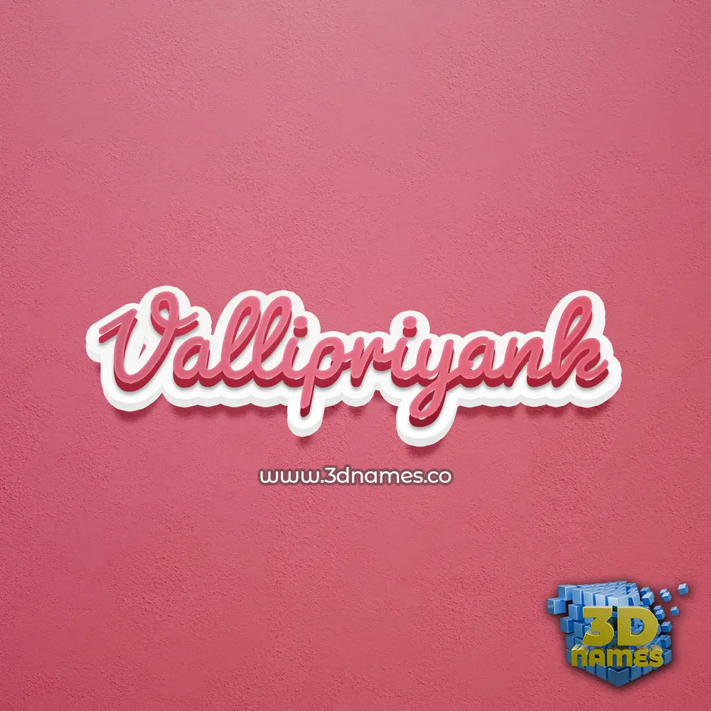 vallipriyank in Red Scribble style - 3D name wallpaper