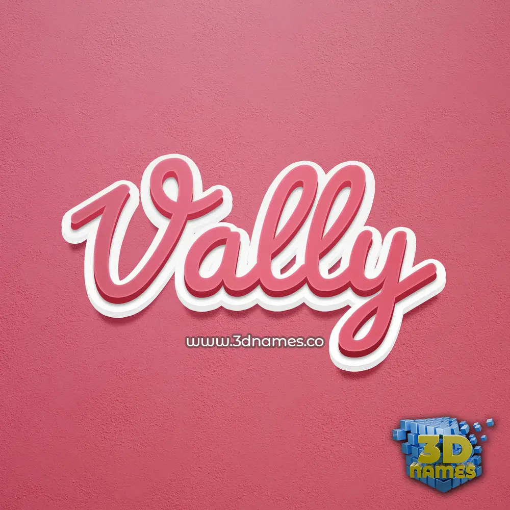 vally in Red Scribble style - 3D name wallpaper